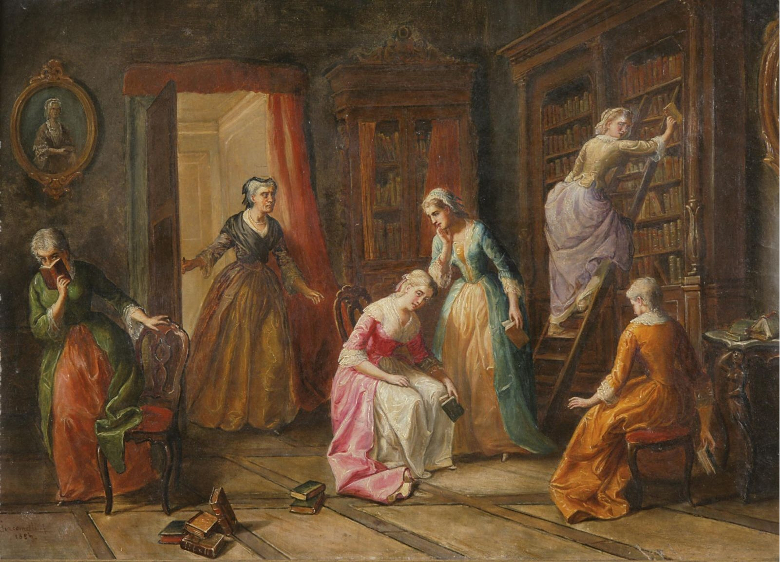 Félix Henri Giacomotti - Verbotene Literatur (1886), via Wikimedia Commons